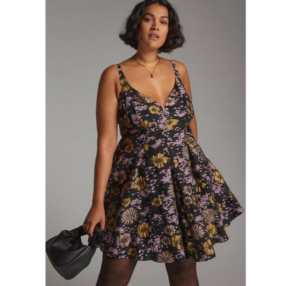 Anthropologie Jacquard A-Line Mini Dress Size 18 W - Picture 8 of 8